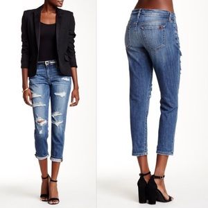 Joe’s Distressed Slim Crop Blue Jeans