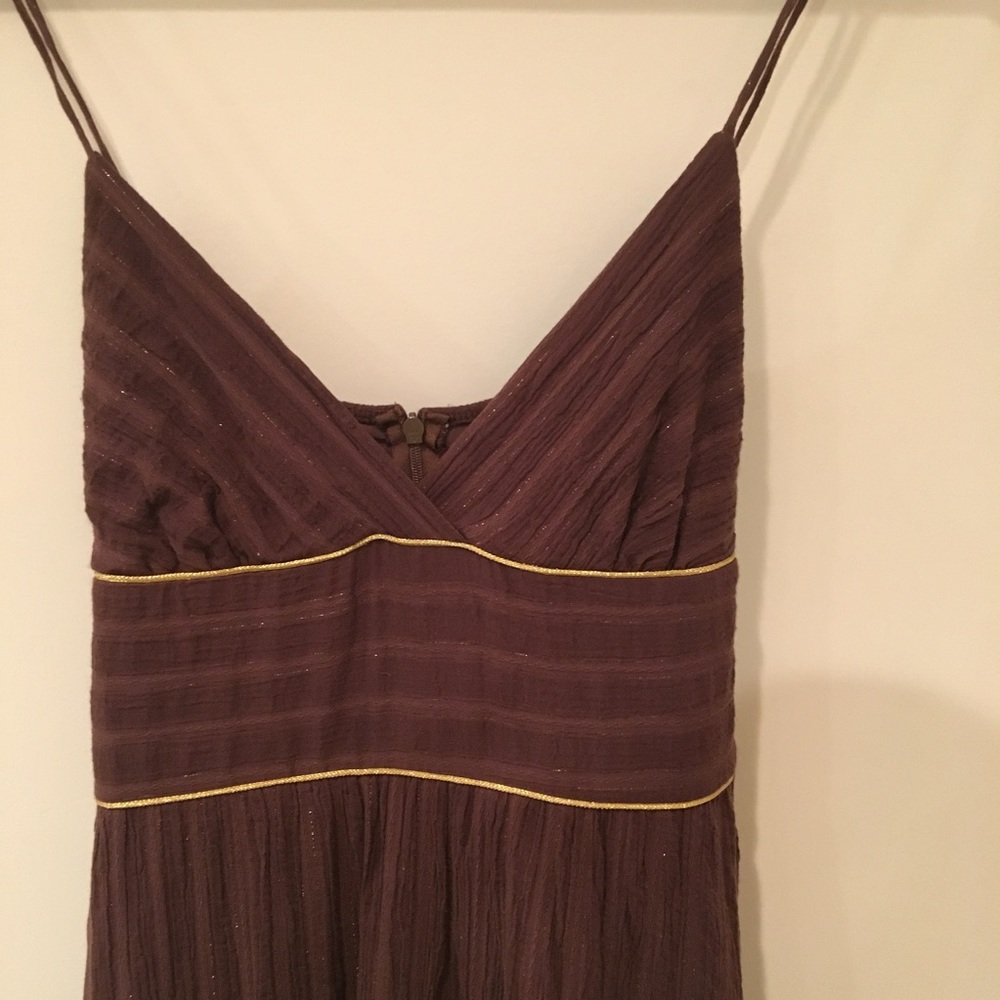 Brown & Gold Flowy Dress 💛 - Picture 2 of 8