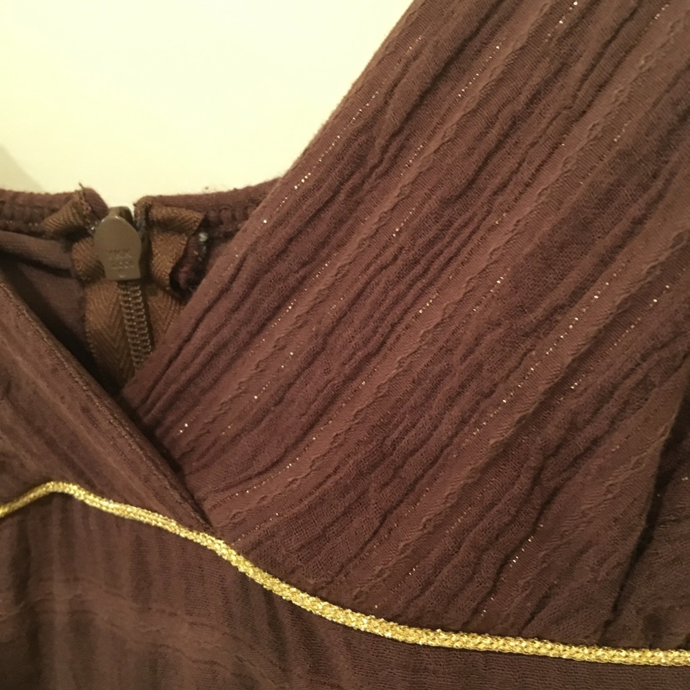 Brown & Gold Flowy Dress 💛 - Picture 3 of 8