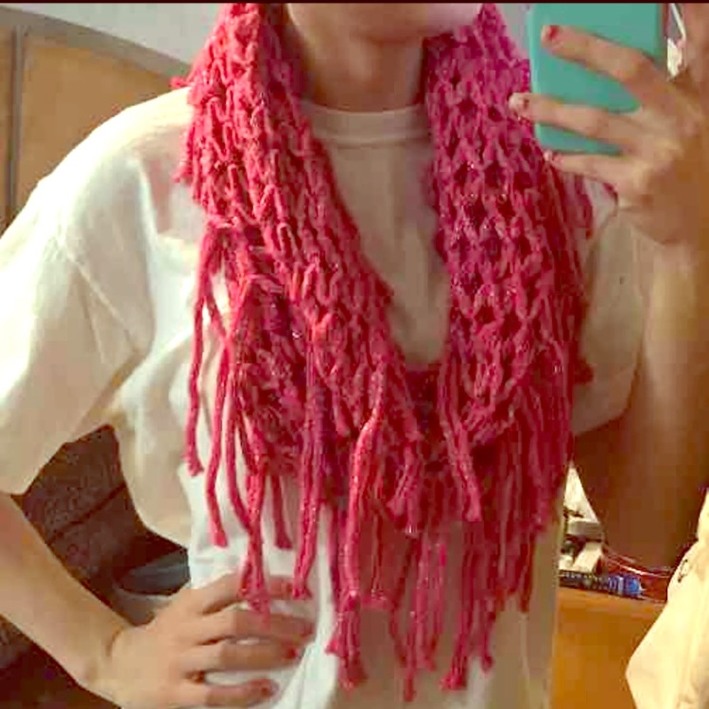 Sparkly pink scarf