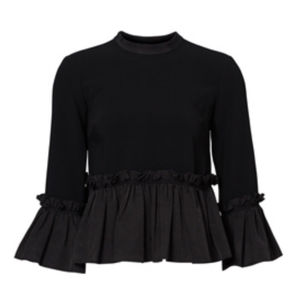 Cinq à Sept Black Pearl Ruffle Blouse