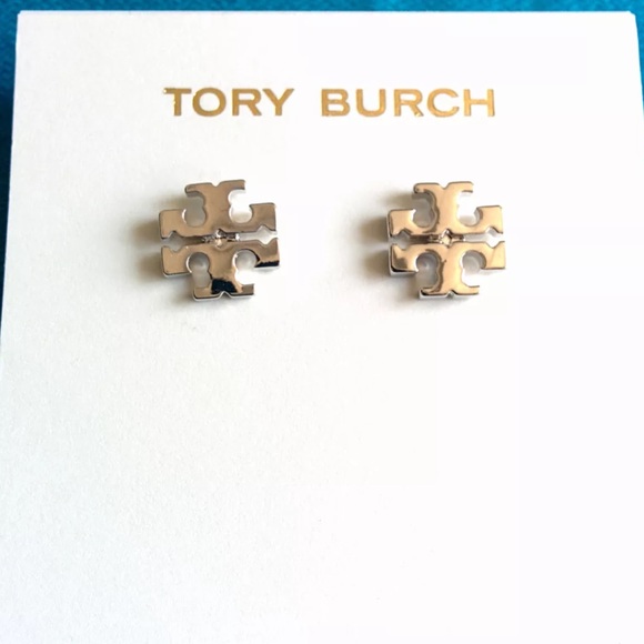 Tory Burch Jewelry - NWOT Tory Burch Silver Logo Earring Studs