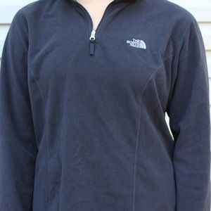 Black Half Zip-Up North Face Jacket