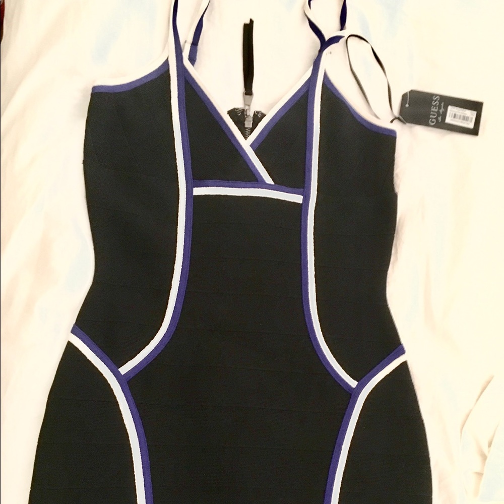 Guess Jet Black Contrast Bandage Dress size Small