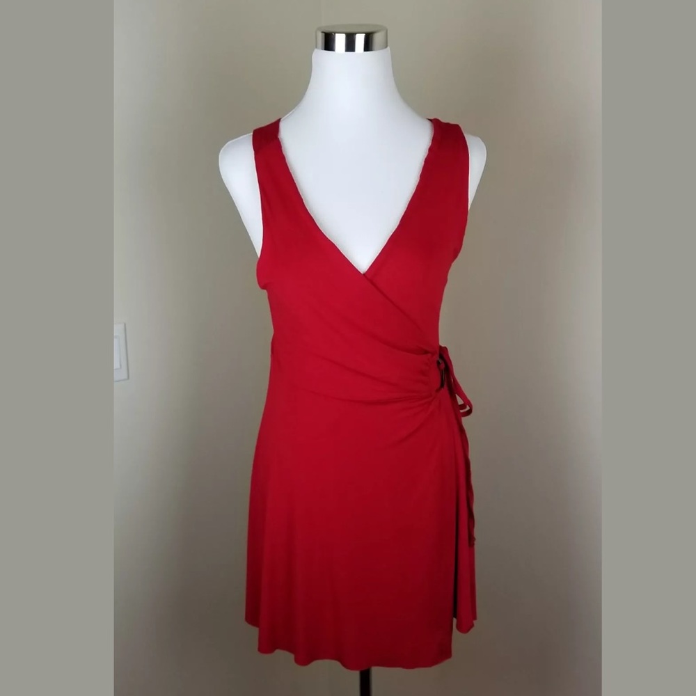 {FREE PEOPLE} Crisscross Back Wrap Mini Dress