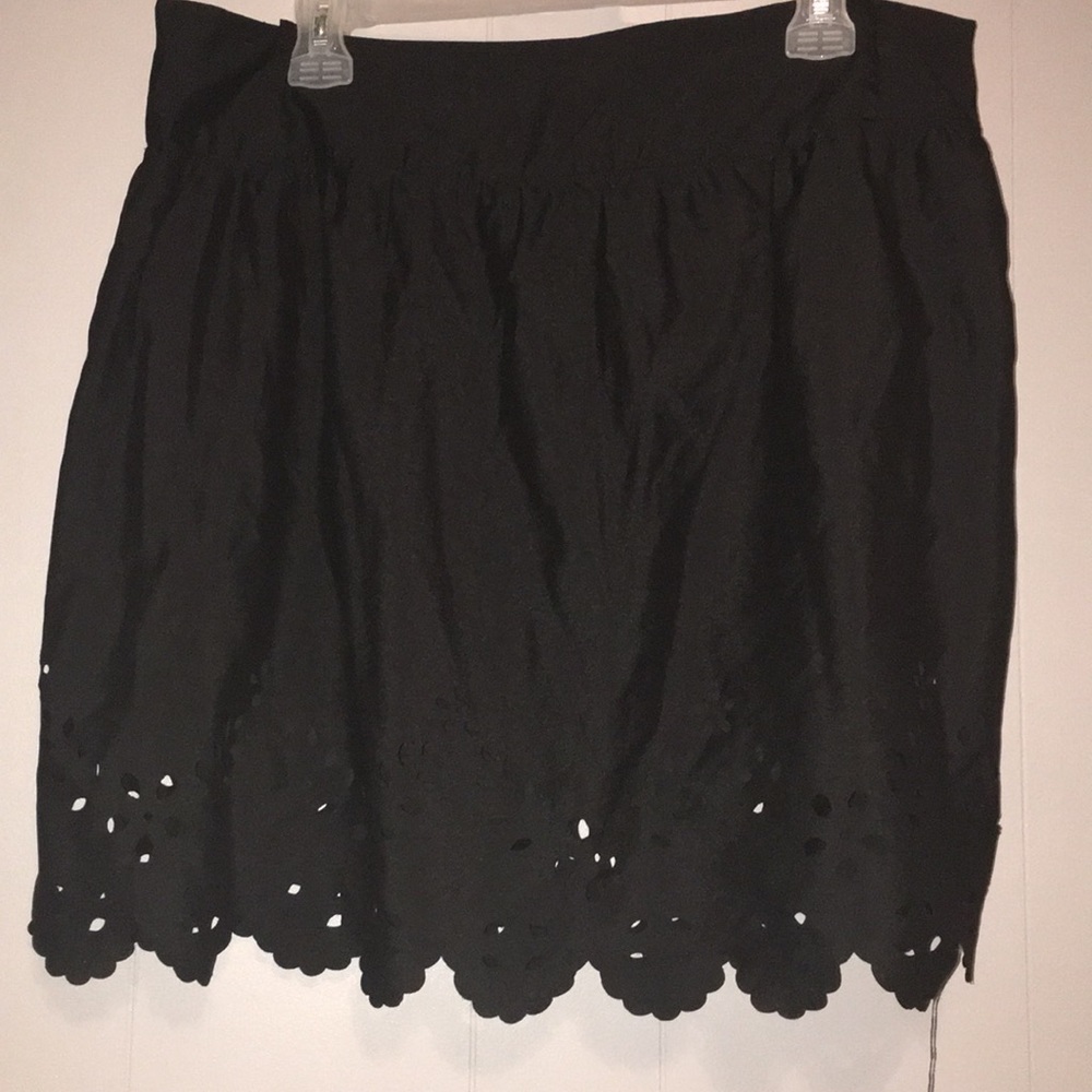 Black cut out mini skirt