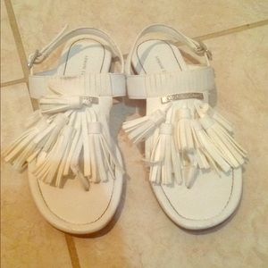 White sandals flat