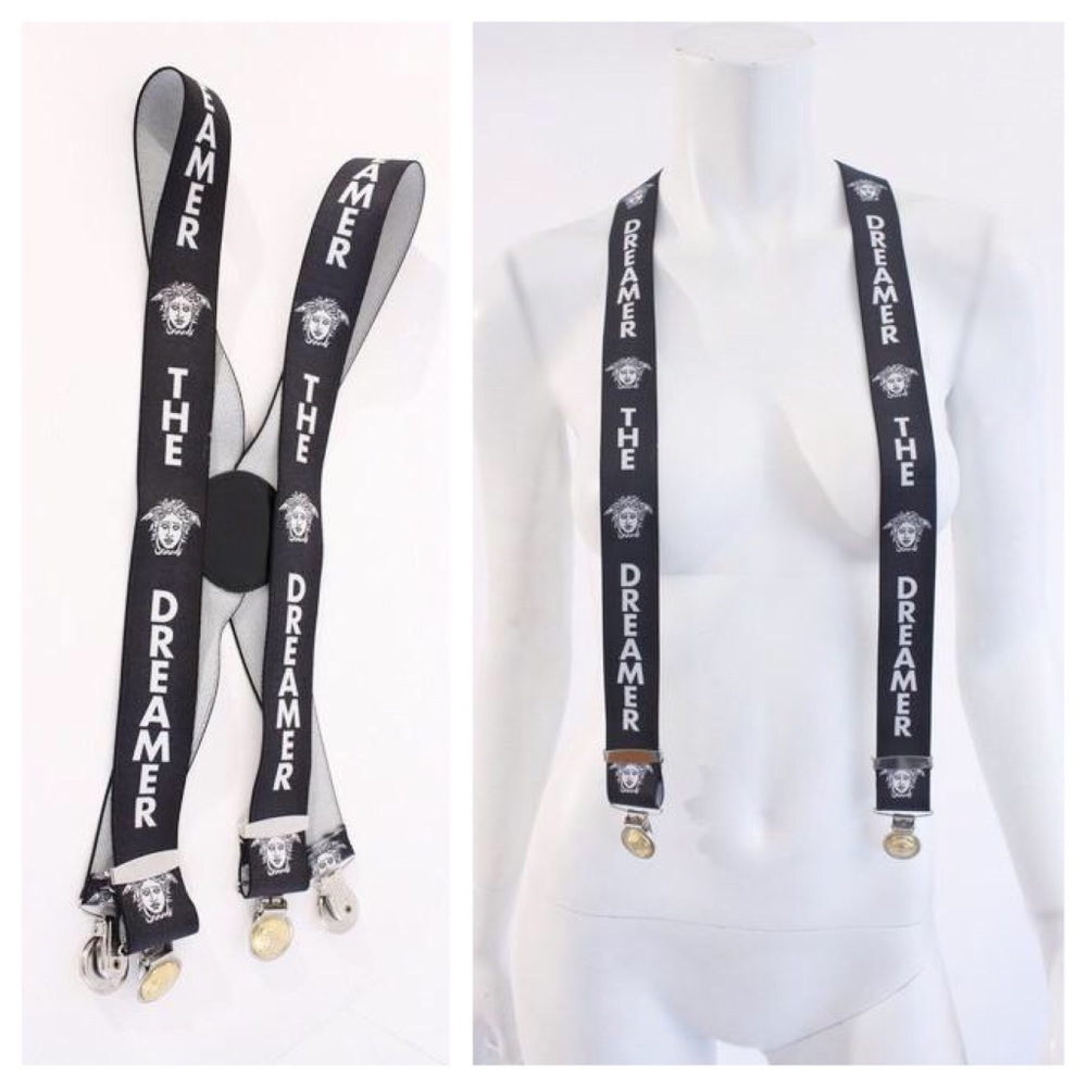 SOLD Vintage GIANNI VERSACE Suspenders Medusa Logo