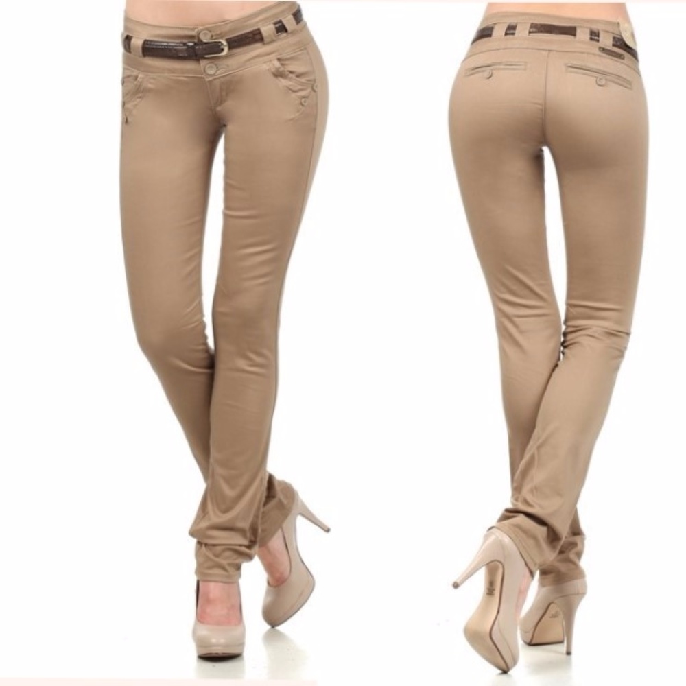 Khaki Tan denim twill pants