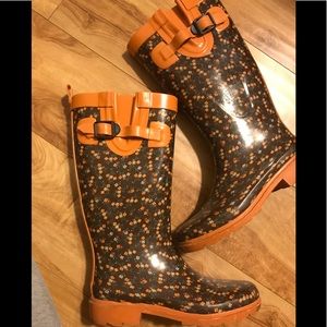 Flower rain boots