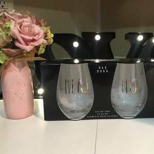 Rae Dunn HERS and HIS  Wine Glass Set! Brand New