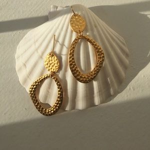 Rivka Friedman 18k Gold Hammered Satin Earrings
