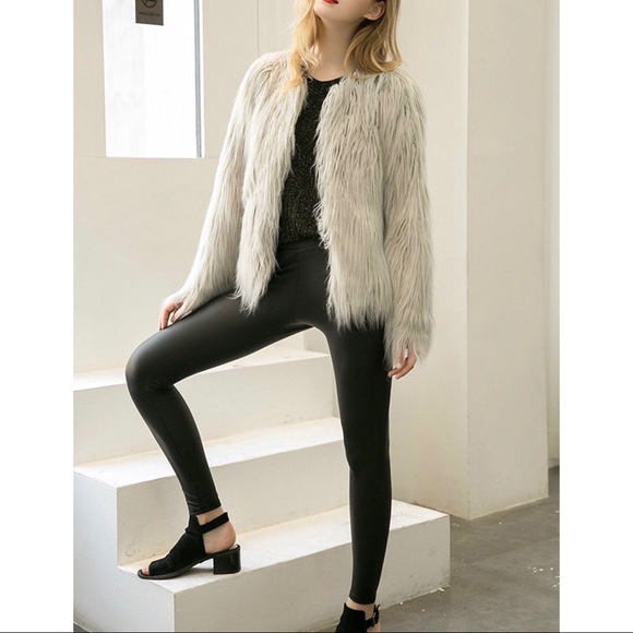 Stile Loft Jackets & Blazers - ‘Acadia’ Gray Faux Fur Jacket