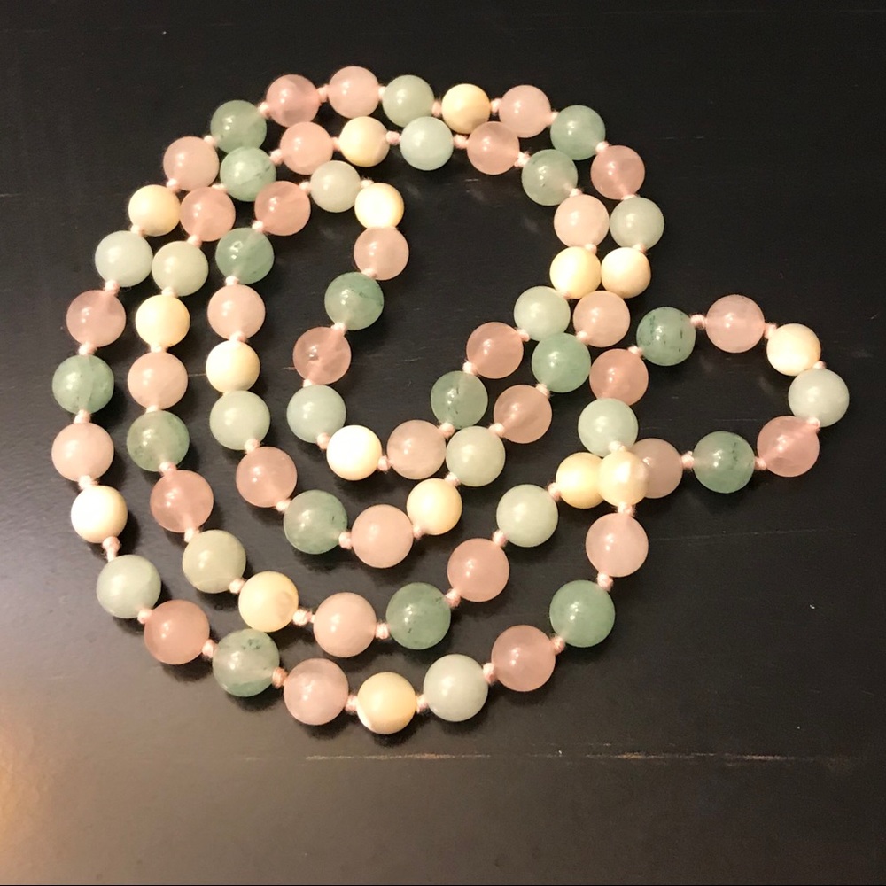 Fluorite & Rose quartz necklace