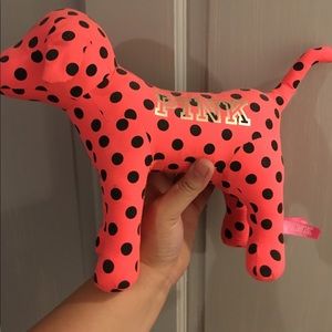 Victoria’s Secret pink poka dot dog decor