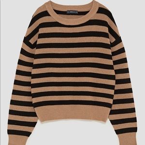 Zara Striped Round Neck Sweater
