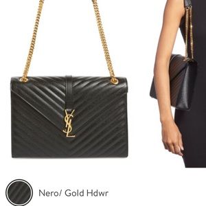 Large Monogram Grained Leather Shoulder Bag