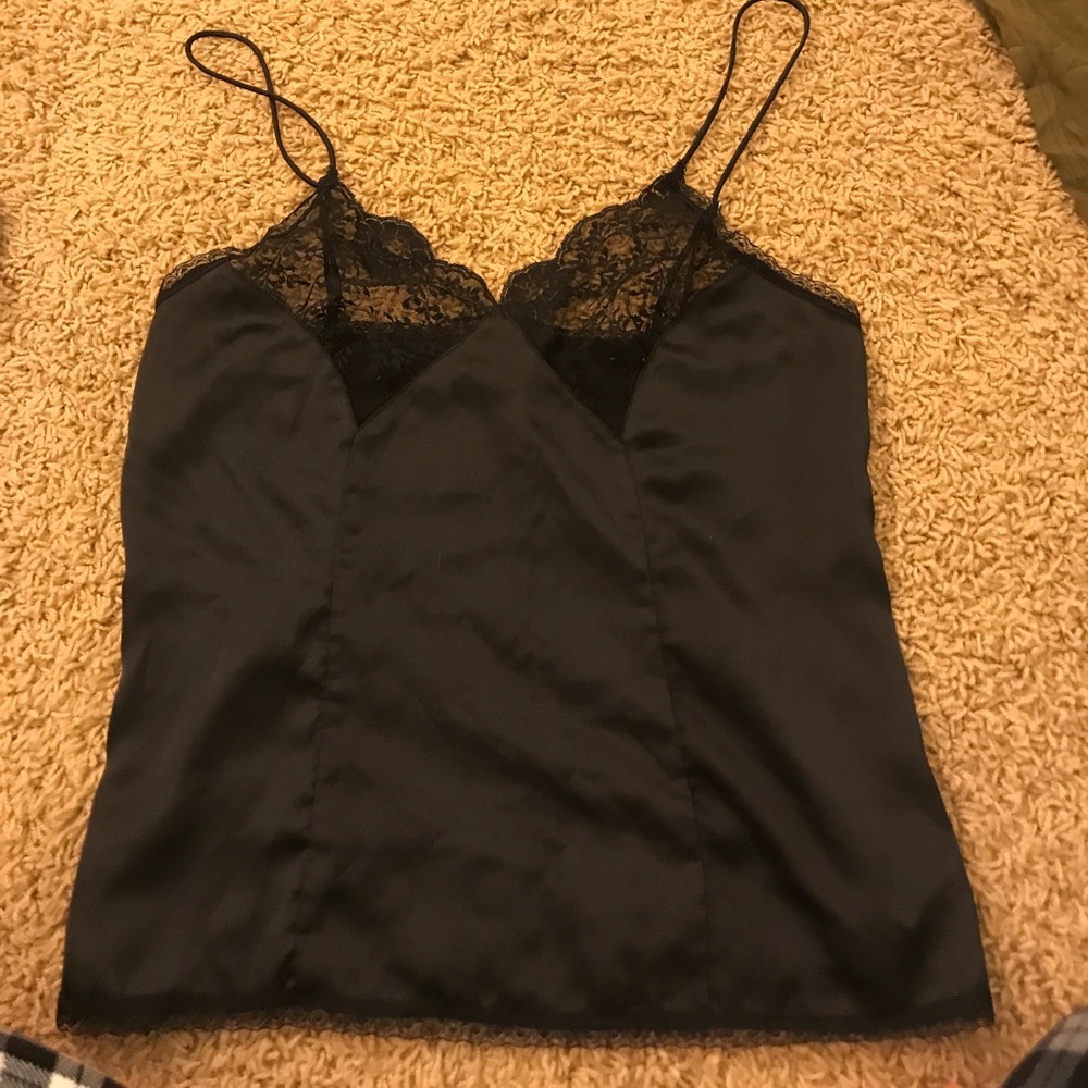 Lace black tank top