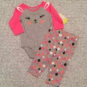Bunny Face Onesie and Pant Set