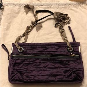 Lanvin violet quilted silk handbag
