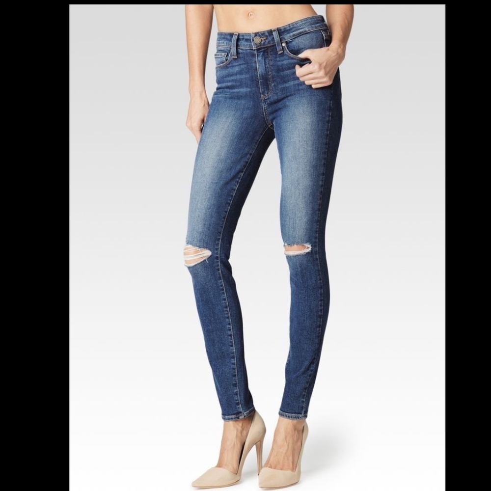 Paige Denim Zoey Ankle Distressed Skinny Midrise