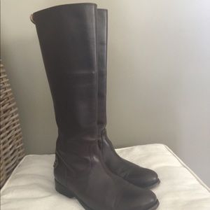 Frye Melissa Button Dark Brown Riding Boots