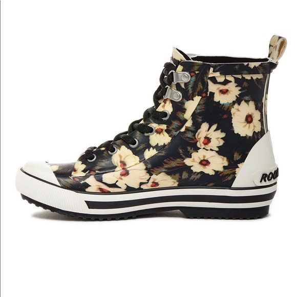 NIB High Top Floral Rain Sneaker Boots - Picture 7 of 8