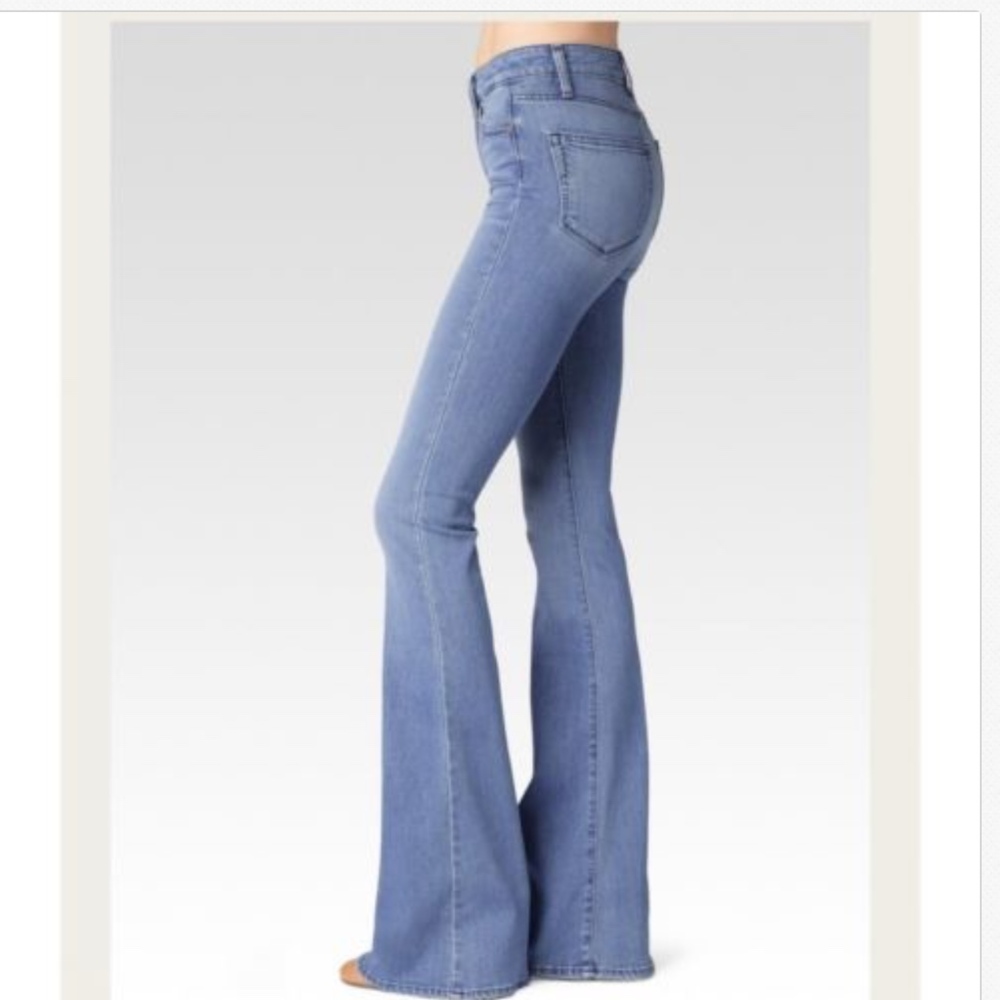 Paige Denim Jean High Rise Bell Flare Light Wash