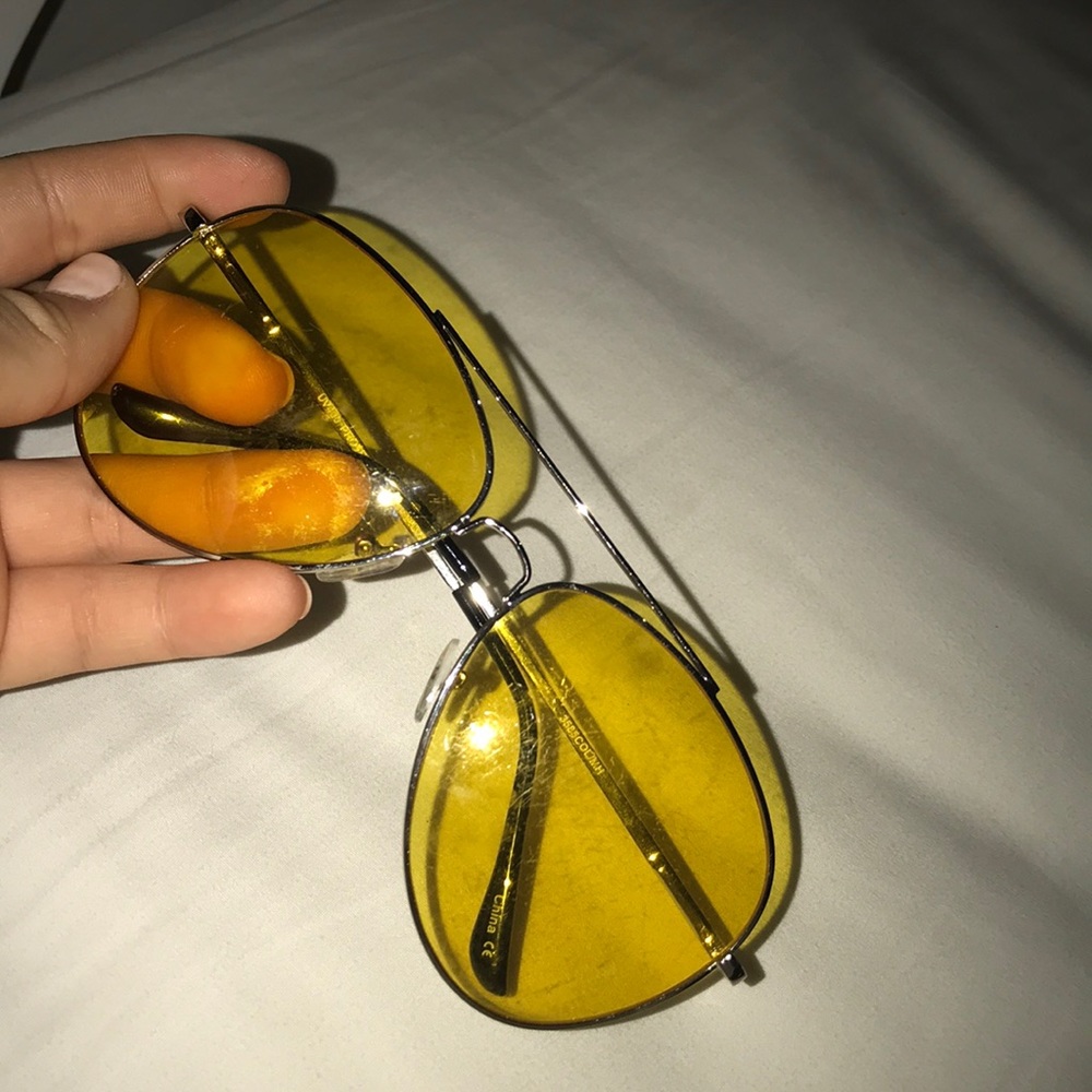Yellow tint sunglasses