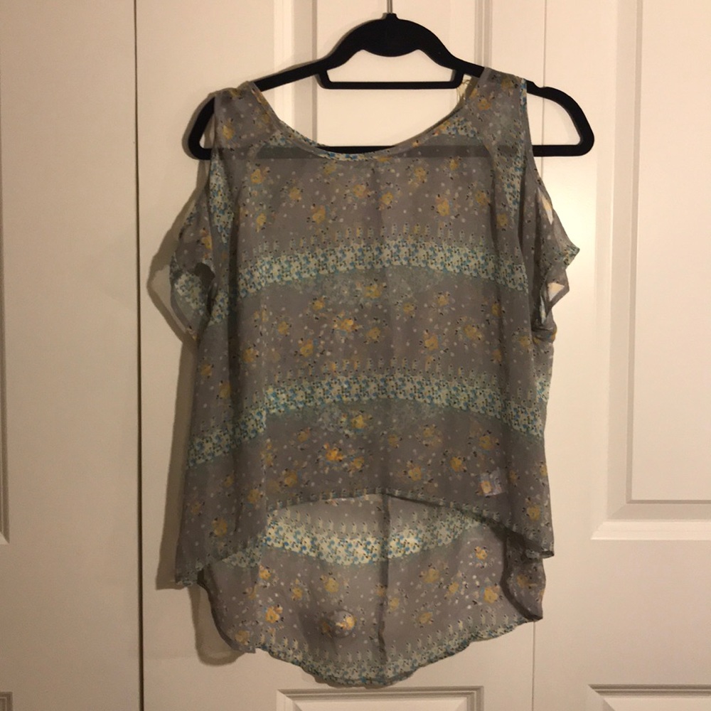 Sheer Nordstrom open shoulder top