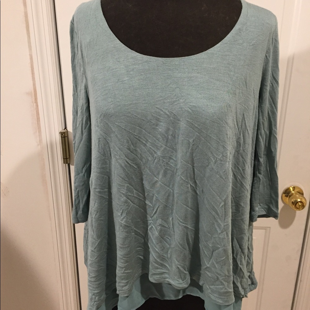 NWT Scoop Neck Steel Blue Top
