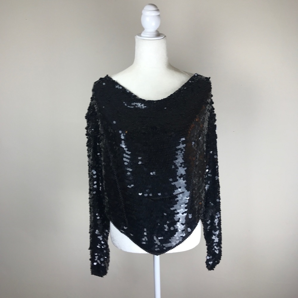 Oleg Cassini Vintage Trophy Sequin 100% Silk Top