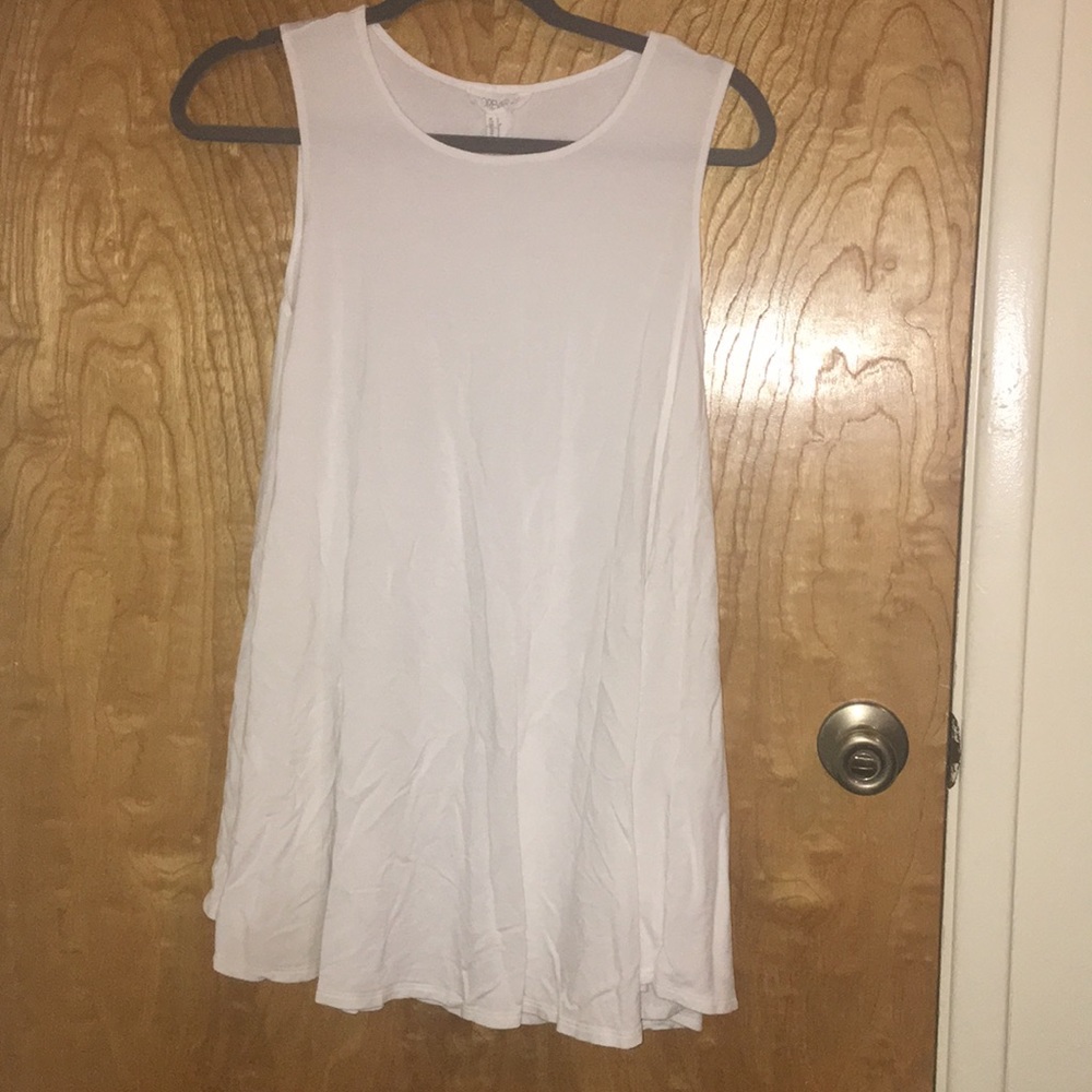 Short white flared dress