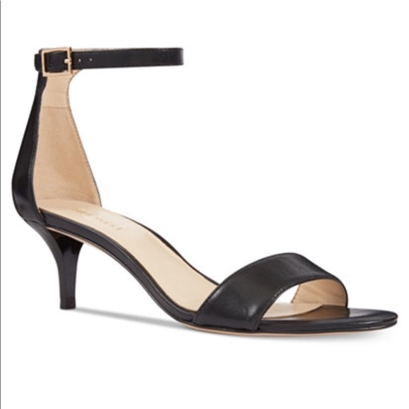 Black Leather Minimalist Ankle Wrap Sandal - Picture 2 of 4