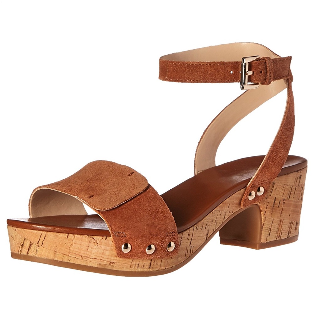 Cognac Suede Heeled Sandal - Picture 5 of 5