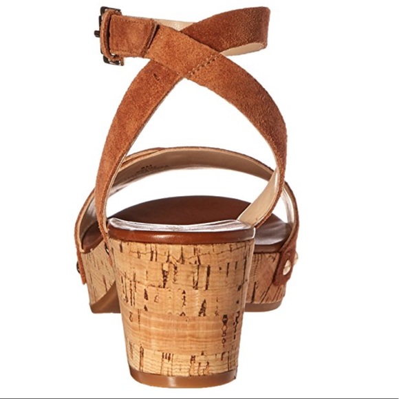 Cognac Suede Heeled Sandal - Picture 2 of 5