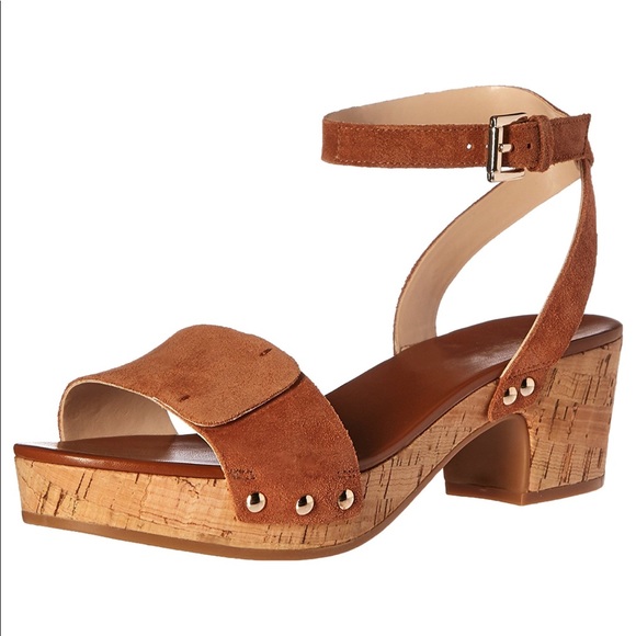 Cognac Suede Heeled Sandal - Picture 5 of 5