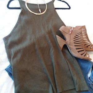 Plus Olive green Halter Top