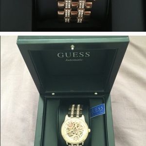 GUESS rose gold dial watch