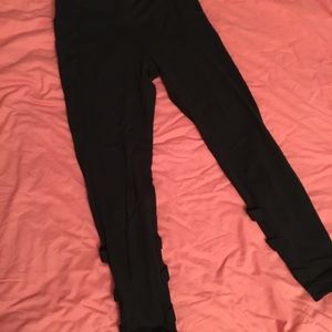 Athleta Black open calf leggings size Large