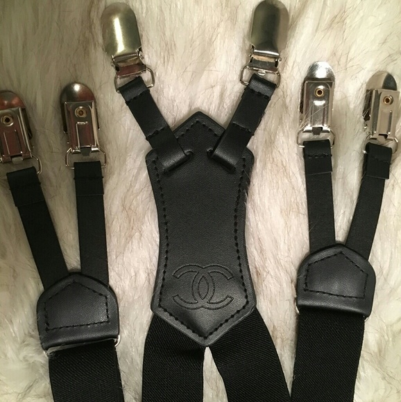 Black & White Chanel Suspenders - Picture 2 of 4