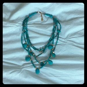 Turquoise statement necklace 15”