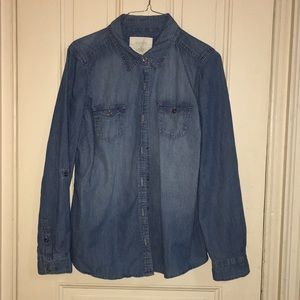 Denim button down