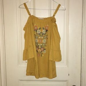 Yellow embroidered shirt