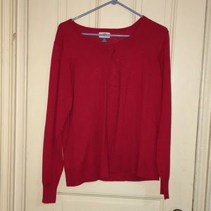 Red cardigan
