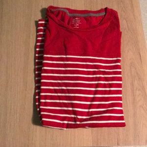 red and white striped t-shirt