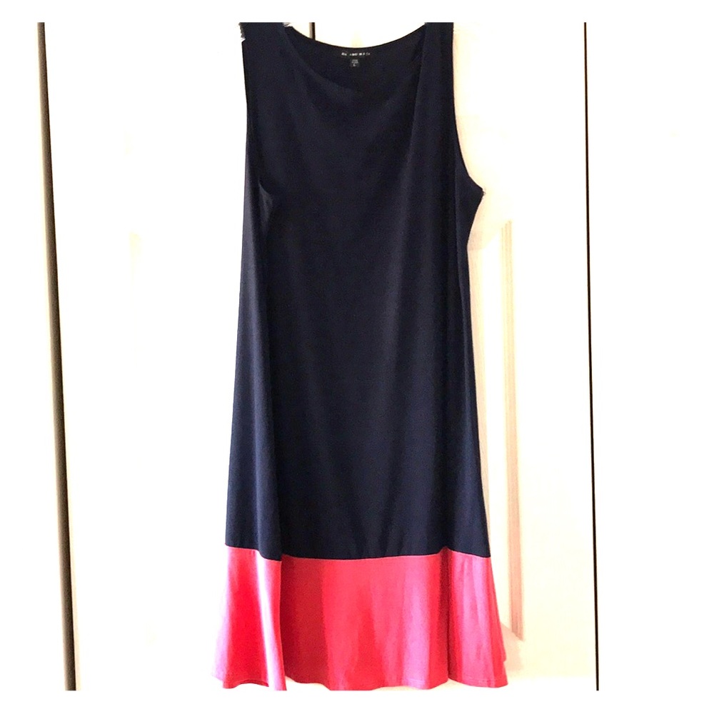Navy Blue & Pink Color Block Dress