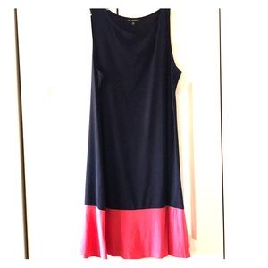 Navy Blue & Pink Color Block Dress