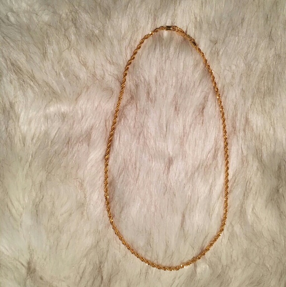 18k Yellow Gold Plated French Rope Twisted Chain - Picture 1 of 4