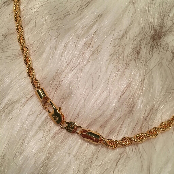 18k Yellow Gold Plated French Rope Twisted Chain - Picture 4 of 4